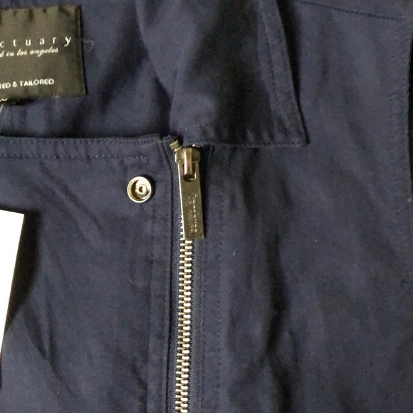 Sanctuary Moto Tencel Vest Navy Blue Medium - Picture 4 of 7